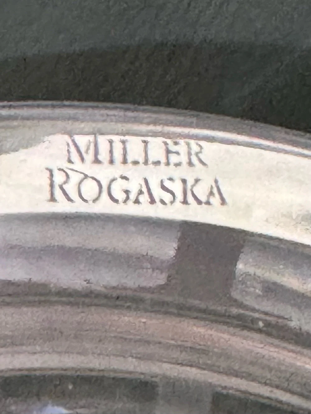RARE Miller Rogaska Crystal Glass Ice Bucket with Silver-Toned Handle and Tongs